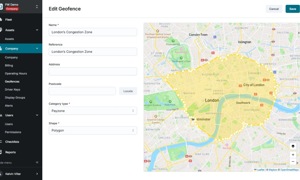 Software geofence mockup on multiple devices